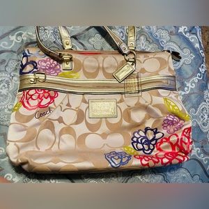 Vintage Coach Tote With Wallet